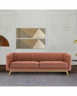Armen Living Modern Blush Velvet Sofa Home -Shop Style Sales 3050297227 RLLD 2