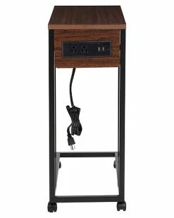 Honey-Can-Do C-Shaped Side Table With Outlets And Wheels Home -Shop Style Sales 3050298521 RLLD 3