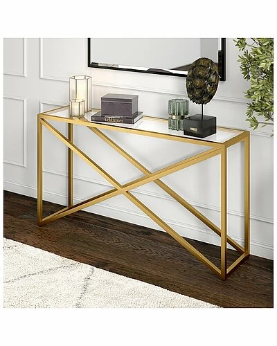 Abraham + Ivy Calix 55In Brass Console Table Home 4 Abraham + Ivy Calix 55In Brass Console Table Home - Image 2
