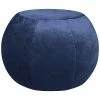 Gouchee Home Plump Indigo Blue Velvet Pouf