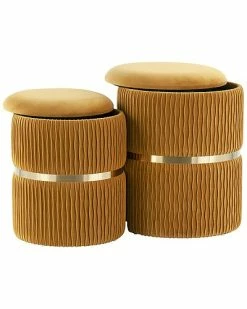 Lumisource Set Of 2 Cinch Nesting Ottomans Home -Shop Style Sales 3050302882 RLLD 2