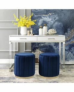 Nicole Miller Anakin Velvet Ottoman Home -Shop Style Sales 3050306016 RLLD 3