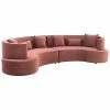 Armen Living Majestic Blush Upholstered Sectional Sofa Home