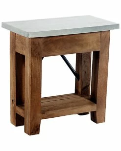 Alternative view of Alaterre Millwork 22in Wood And Zinc Metal End Table With Shelf Home