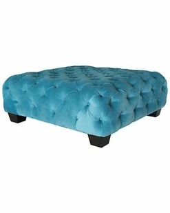 Pasargad Home Casa Milano Collection Velvet Tufted Ottoman