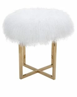 Pasargad Home Sorrento Allesandra Collection Mongol Fur Ottoman