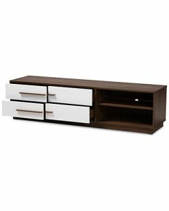 Design Studios Mette Mid-Century Modern 4-Drawer Wood TV Stand Home -Shop Style Sales 3050322621 RLLD 3