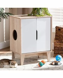 Design Studios Romy Mid-Century Modern 2-Door Wood Cat Litter Box Cover House Home -Shop Style Sales 3050322638 RLLD 2