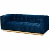Design Studios Loreto Glam And Luxe Navy Blue Velvet Sofa Home