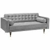 Armen Living Somerset Velvet Mid Century Modern Loveseat Home