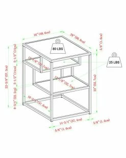 Hewson 16in Contemporary Metal And Wood Side Table Home -Shop Style Sales 3050329104 RLLD 3