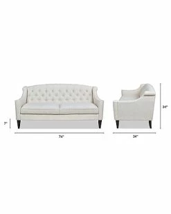 Jennifer Taylor Home Ken 74" Upholstered Button Tufted Sofa -Shop Style Sales 3050333833 RLLD 3