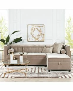 Jennifer Taylor Home 100in Tuxedo Sectional With Reversible Chaise & Storage -Shop Style Sales 3050333874 RLLD 2
