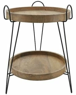 Sagebrook Home Wood 22In 2-Layered Accent Table