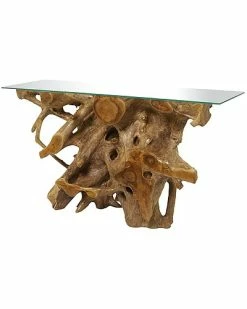 Peyton Lane Contemporary Teak Wood Console Table Home -Shop Style Sales 3050342209 RLLD 5