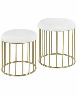 Lumisource Set Of 2 Canary Nesting Ottomans Home
