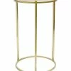 Pasargad Home Carina Marble/Stainless Steel Round Side Table