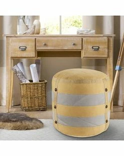 LR Home Ustic Farmhouse Striped Pouf -Shop Style Sales 3050355969 RLLD 2