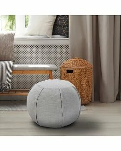 LR Home Andcrafted Solid Gray Pleated Pouf -Shop Style Sales 3050355978 RLLD 2