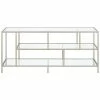 Abraham + Ivy Winthrop 55in Satin TV Stand With Glass Shelves Home