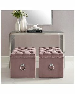 Inspired Home Blush Velvet Storage Ottoman -Shop Style Sales 3050365471 RLLD 2