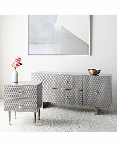 Safavieh Couture Neptune 2 Drawer Side Table Home 4 Safavieh Couture Neptune 2 Drawer Side Table Home - Image 2