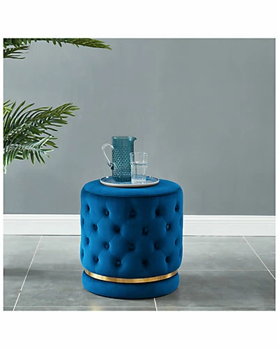 Worldwide Home Furnishings Delilah Round Swivel Ottoman 4 Worldwide Home Furnishings Delilah Round Swivel Ottoman - Image 2