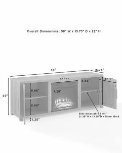 Crosley Furniture Gordon 58in Low-Profile TV Stand W/Fireplace Home -Shop Style Sales 3050370533 RLLD 3