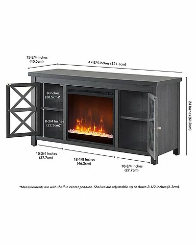 Abraham + Ivy Colton Rectangular Tv Stand With Crystal Fireplace For Tv'S Up To 55in Home 5 Abraham + Ivy Colton Rectangular Tv Stand With Crystal Fireplace For Tv'S Up To 55in Home - Image 3