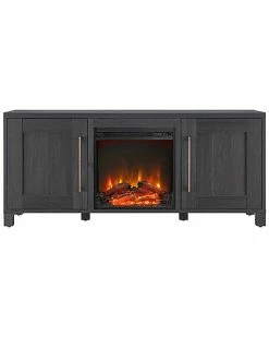 Abraham + Ivy Chabot Rectangular Tv Stand With Log Fireplace For Tv'S Up To 65in Home