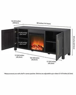 Abraham + Ivy Chabot Rectangular Tv Stand With Log Fireplace For Tv'S Up To 65in Home -Shop Style Sales 3050373960 RLLD 3