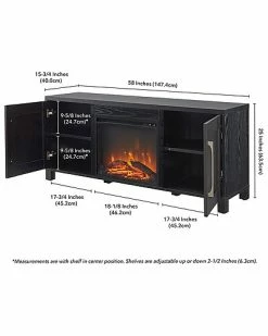 Abraham + Ivy Chabot Rectangular Tv Stand With Log Fireplace For Tv'S Up To 65in Home -Shop Style Sales 3050373961 RLLD 3