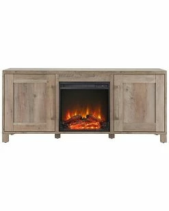 Abraham + Ivy Chabot Rectangular Tv Stand With Log Fireplace For Tv'S Up To 65in Home