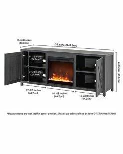 Abraham + Ivy Granger Rectangular Tv Stand With Crystal Fireplace For Tv'S Up To 65in Home 7 Abraham + Ivy Granger Rectangular Tv Stand With Crystal Fireplace For Tv'S Up To 65in Home -Shop Style Sales 3050373979 RLLD 3