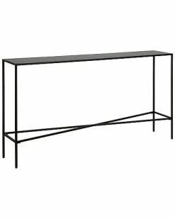 Abraham + Ivy Henley 55In Blackened Bronze Console Table With Metal Tabletop Home