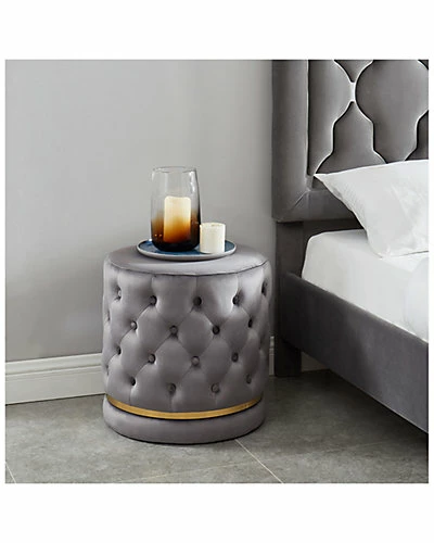 Worldwide Home Furnishings Delilah Round Swivel Ottoman 4 Worldwide Home Furnishings Delilah Round Swivel Ottoman - Image 2