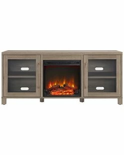 Abraham + Ivy Quincy Rectangular Tv Stand With Log Fireplace For Tv'S Up To 65In Home