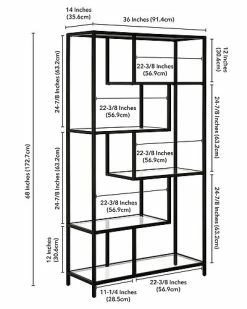Abraham + Ivy Sla 68in Tall Rectangular Bookcase Home 7 Abraham + Ivy Sla 68in Tall Rectangular Bookcase Home -Shop Style Sales 3050399142 RLLD 3
