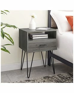 Hewson 18in Modern Single Drawer Hairpin Leg Side Table Home 9 Hewson 18in Modern Single Drawer Hairpin Leg Side Table Home -Shop Style Sales 3050400227 RLLD 4