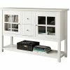 Hewson 52in Transitional Wood Glass TV Stand Buffet Home