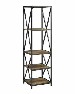Hewson 61in Metal Wood Bookcase Home