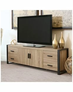 Hewson 70in Industrial Metal Wood TV Stand Home -Shop Style Sales 3050400381 RLLD 2