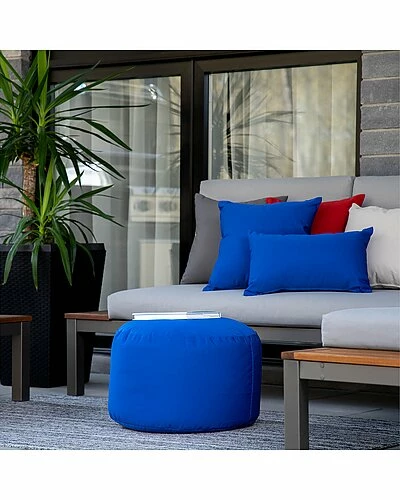 Gouchee Home Soleil Dotcom Indoor/ Outdoor Round Ottoman Pouf 4 Gouchee Home Soleil Dotcom Indoor/ Outdoor Round Ottoman Pouf - Image 2