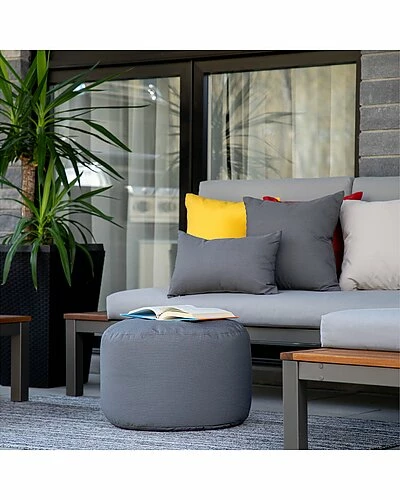 Gouchee Home Soleil Dotcom Indoor/ Outdoor Round Ottoman Pouf 4 Gouchee Home Soleil Dotcom Indoor/ Outdoor Round Ottoman Pouf - Image 2