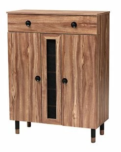 Design Studios Valina 2-Door Wood Entryway Shoe Storage Cabinet Home Oak -Shop Style Sales 3050405207 RLLD 1 1
