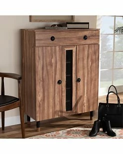 Design Studios Valina 2-Door Wood Entryway Shoe Storage Cabinet Home Oak -Shop Style Sales 3050405207 RLLD 3