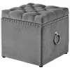 Inspired Home Grey Velvet Storage Ottoman -Shop Style Sales 3050409484 RLLD 1
