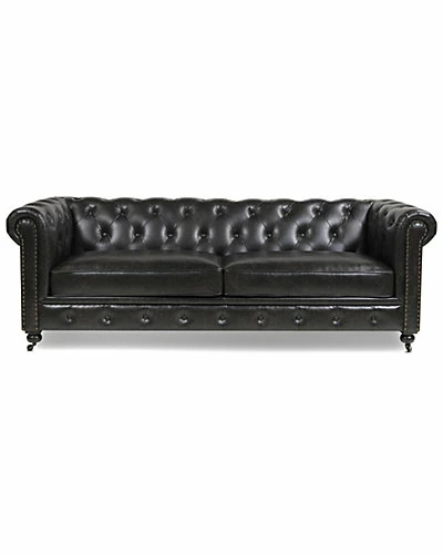 Jennifer Taylor Home Winston Leather Tufted Chesterfield Sofa 4 Jennifer Taylor Home Winston Leather Tufted Chesterfield Sofa - Image 2