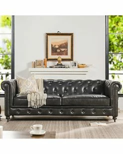 Jennifer Taylor Home Winston Leather Tufted Chesterfield Sofa 7 Jennifer Taylor Home Winston Leather Tufted Chesterfield Sofa -Shop Style Sales 3050417386 RLLD 3