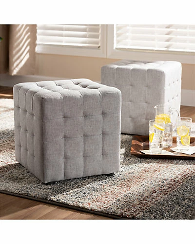 Baxton Studio Et Of 2 Elladio Ottomans Home 5 Baxton Studio Et Of 2 Elladio Ottomans Home - Image 3